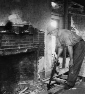 AAHS Birthplace Being Cut in Half 1947